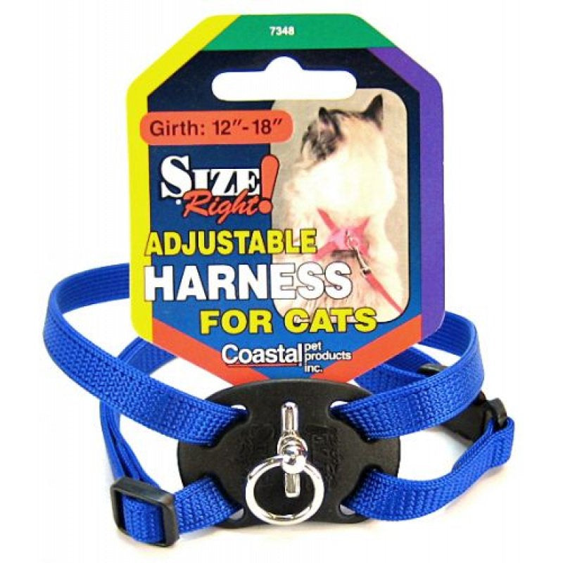 Coastal Pet Size Right Adjustable Harness for Cats Blue