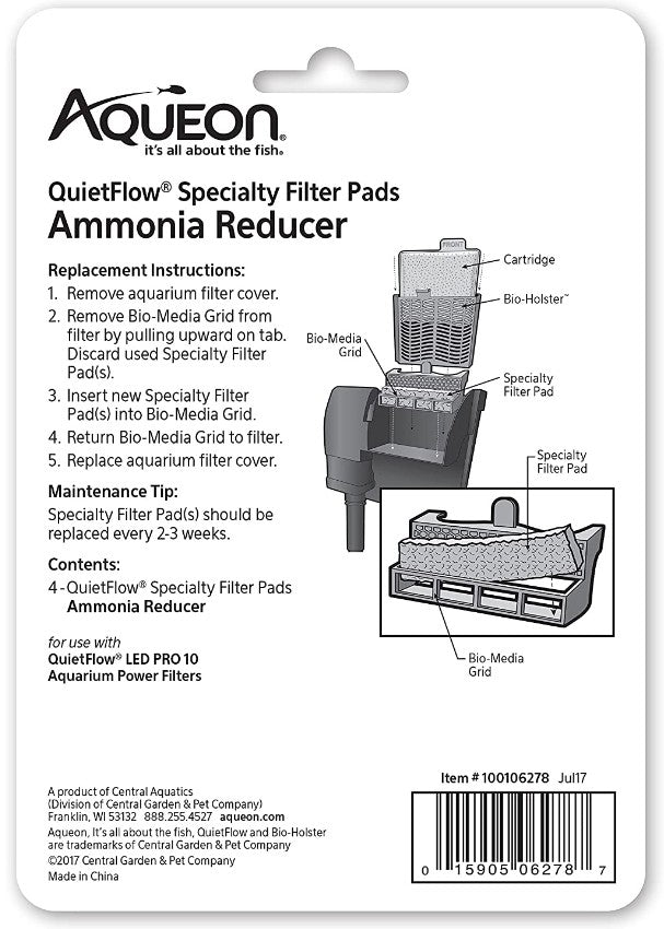 Aqueon Ammonia Reducer for QuietFlow LED Pro Power Filter 10