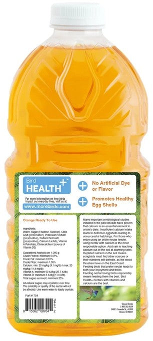 More Birds Health Plus Ready To Use Oriole Nectar Natural Orange