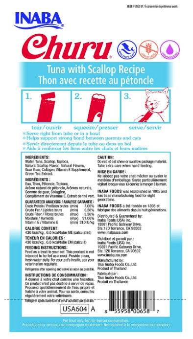 Inaba Churu Tuna with Scallop Recipe Creamy Cat Treat