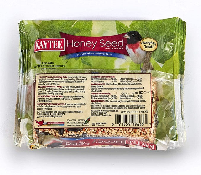 Kaytee Honey Seed Mini Seed Cake for Wild Birds