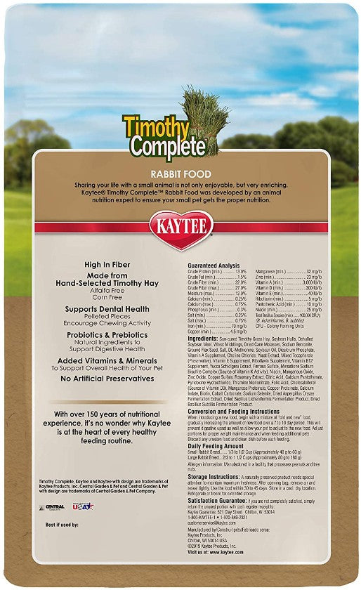 Kaytee Timothy Complete Rabbit Food