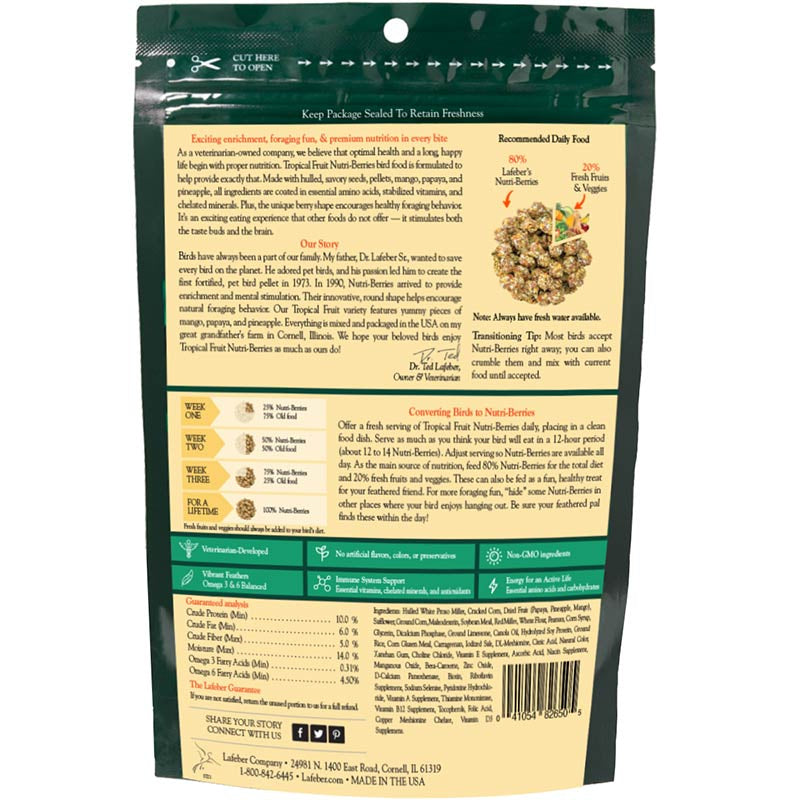 Lafeber Tropical Fruit Nutri-Berries Parrot Food