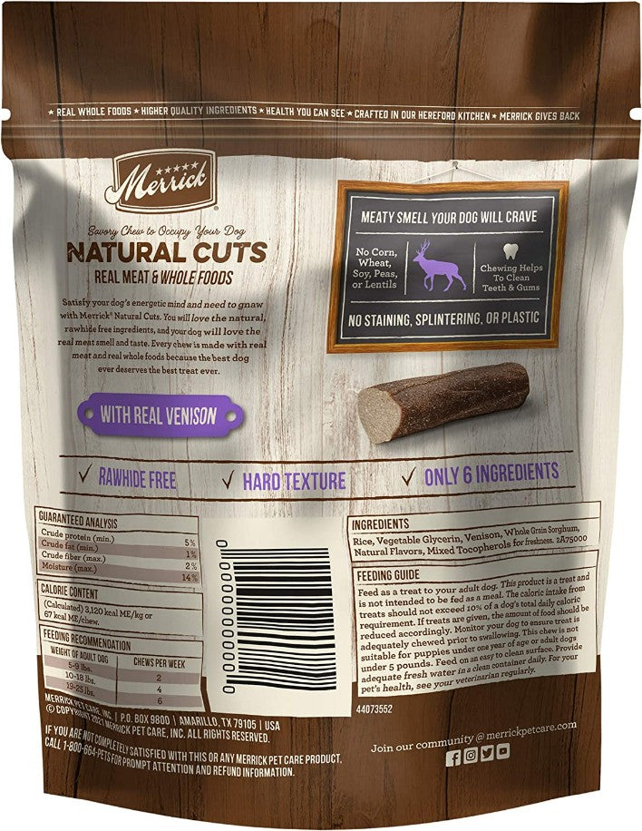 Merrick Natural Cut Venison Chew Treats Small