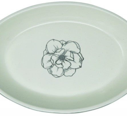 Pioneer Pet Ceramic Oval Magnolia Food or Water Bowl for Pets