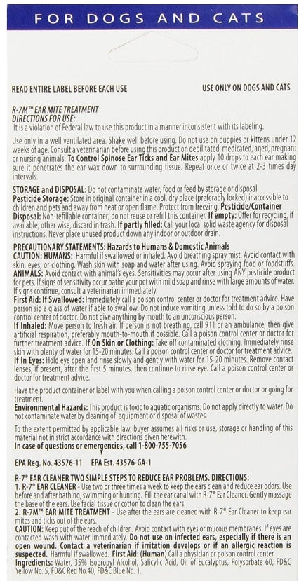 Miracle Care Pet Ear Mite Treatment Kit and Ear Cleaner for Dogs