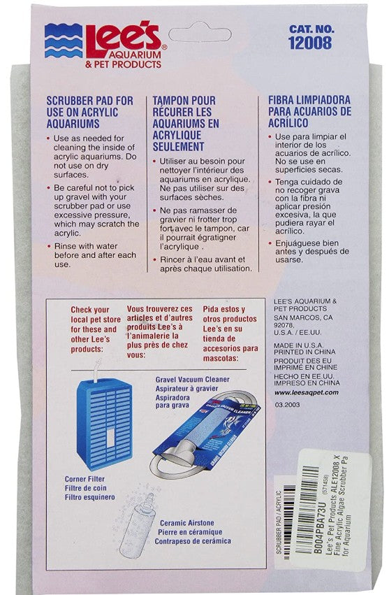 Lees Jumbo Scrubber Pad for Acrylic Aquariums