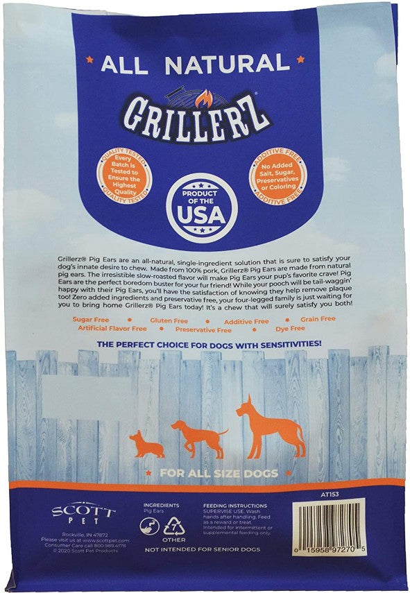 Grillerz All Natural Pig Ears Dog Chew Treats