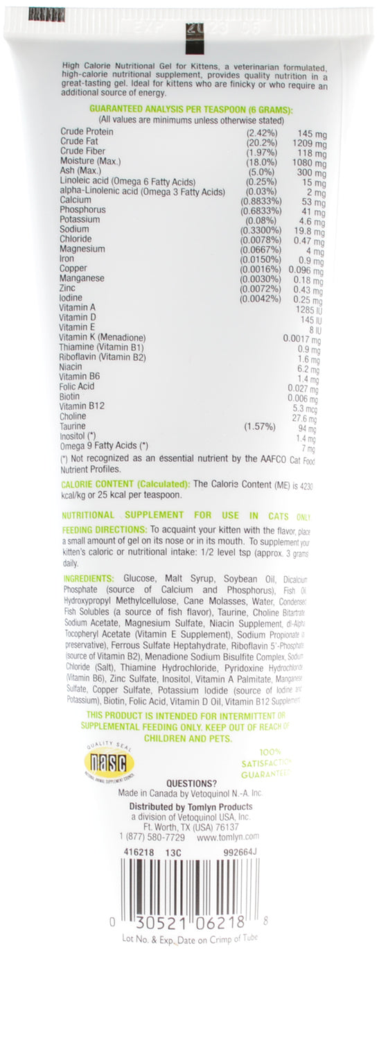Tomlyn Nutri-Cal High Calorie Nutritional Gel for Kittens