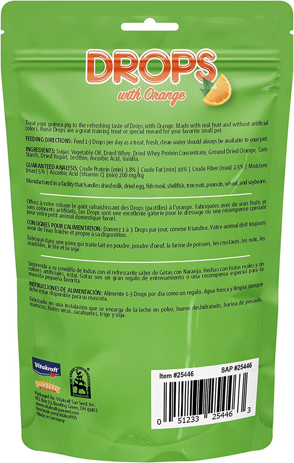 Vitakraft Drops with Orange for Guinea Pigs