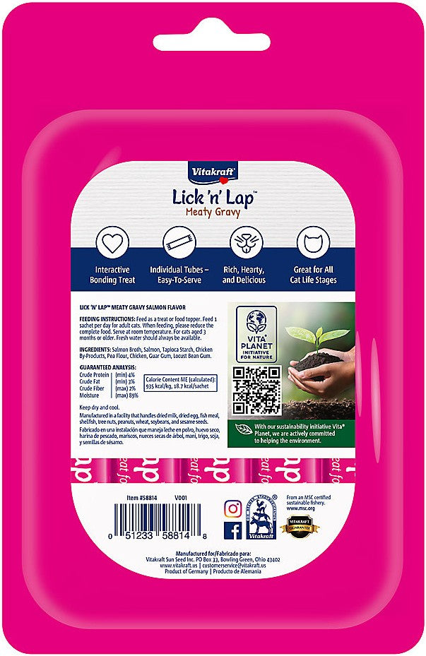 Vitakraft Lick n Lap Meaty Gravy Salmon Flavor Cat Treat