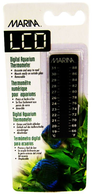 Marina LCD 3" Long Digital Aquarium Thermometer 66 to 88° F