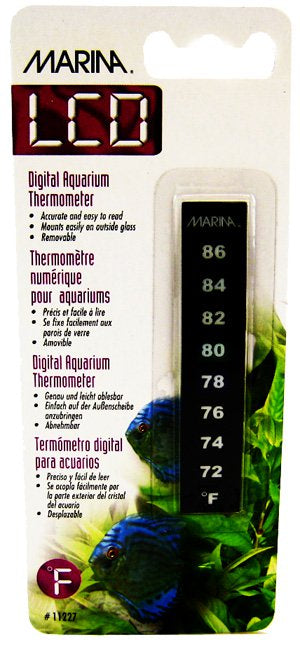 Marina LCD 3.4" Long Digital Aquarium Thermometer 72 to 86° F