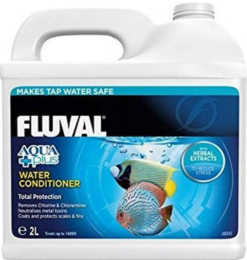 Fluval Aqua Plus Tap Water Conditioner with Herbal Extracts to Reduce Stress for Aquariums