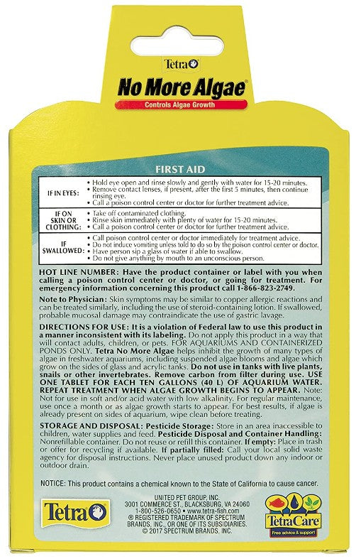 Tetra No More Algae Controls Algae Growth in Aquariums