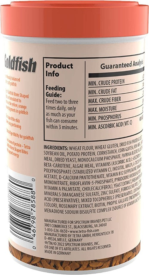 Tetra Goldfish Worm Shaped Bites