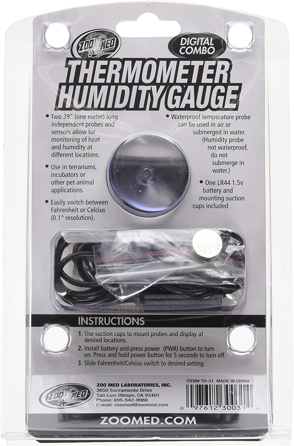 Zoo Med Digital Combo Thermometer Humidity Gauge