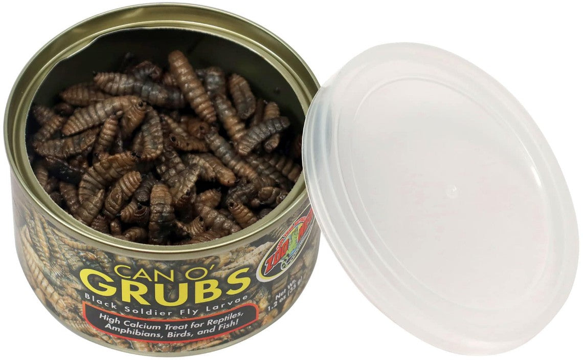 Zoo Med Can O Grubs Black Soldier Fly Larvae High Calcium Treat for Reptiles, Amphibians, Birds, and Fish