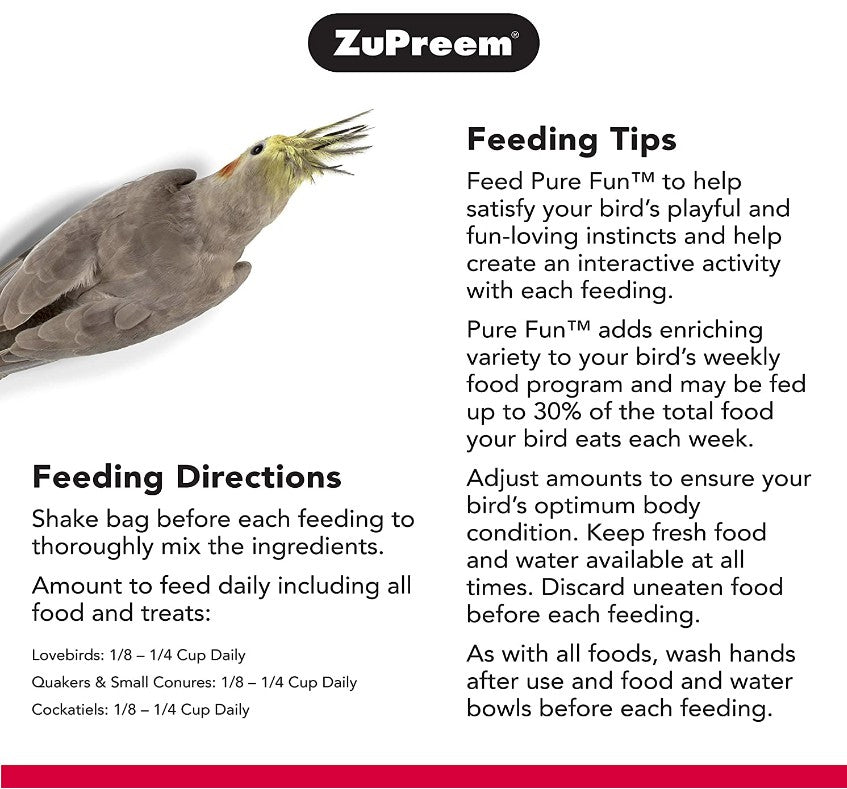 ZuPreem Pure Fun Enriching Variety Mix Bird Food for Medium Birds
