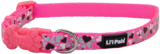 Lil Pals Reflective Collar Pink with Hearts