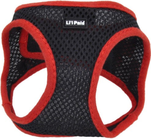 Lil Pals Comfort Mesh Harness Black with Red Lining