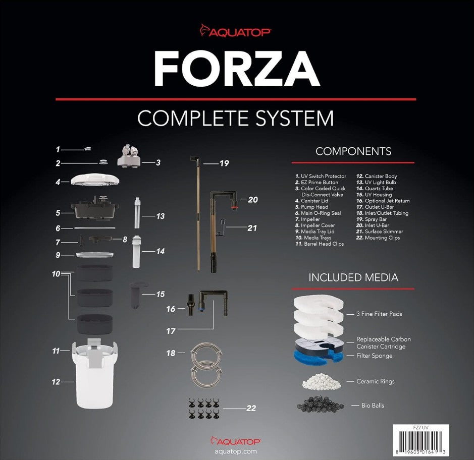 Aquatop Forza UV Canister Filter with Sterilizer