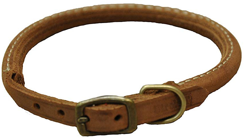 Circle T Rustic Leather Dog Collar Chocolate