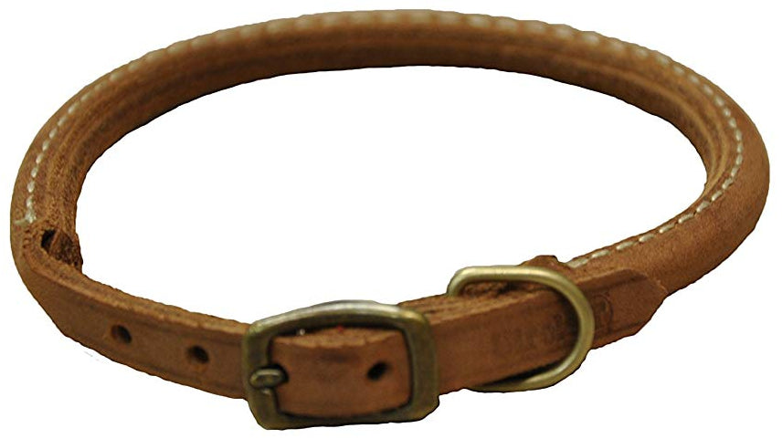 Circle T Rustic Leather Dog Collar Chocolate