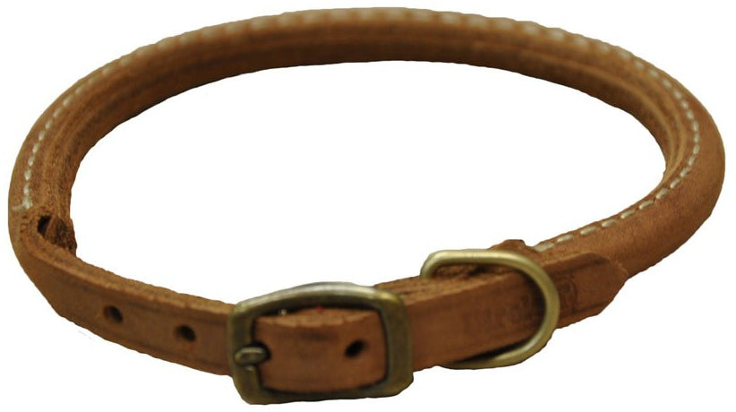 Circle T Rustic Leather Dog Collar Chocolate