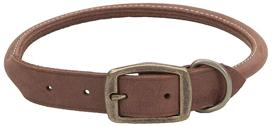 Circle T Rustic Leather Dog Collar Chocolate