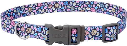 Coastal Pet Styles Adjustable Dog Collar Special Paw Brown