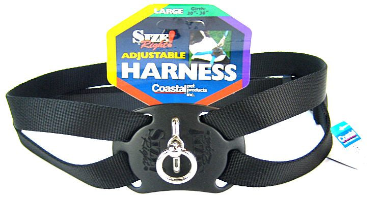 Coastal Pet Size Right Nylon Adjustable Pet Harness Black