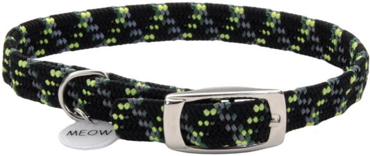 Coastal Pet Elastacat Reflective Safety Collar with Charm Black/Green