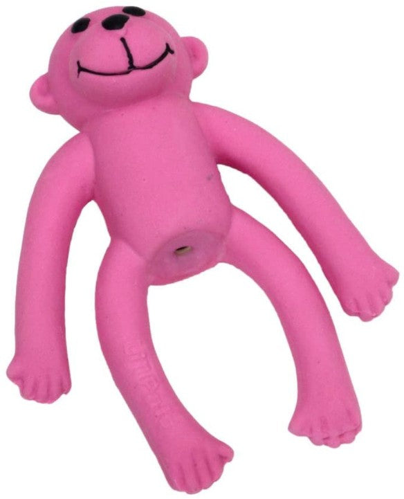 Lil Pals Latex Monkey Dog Toy Pink