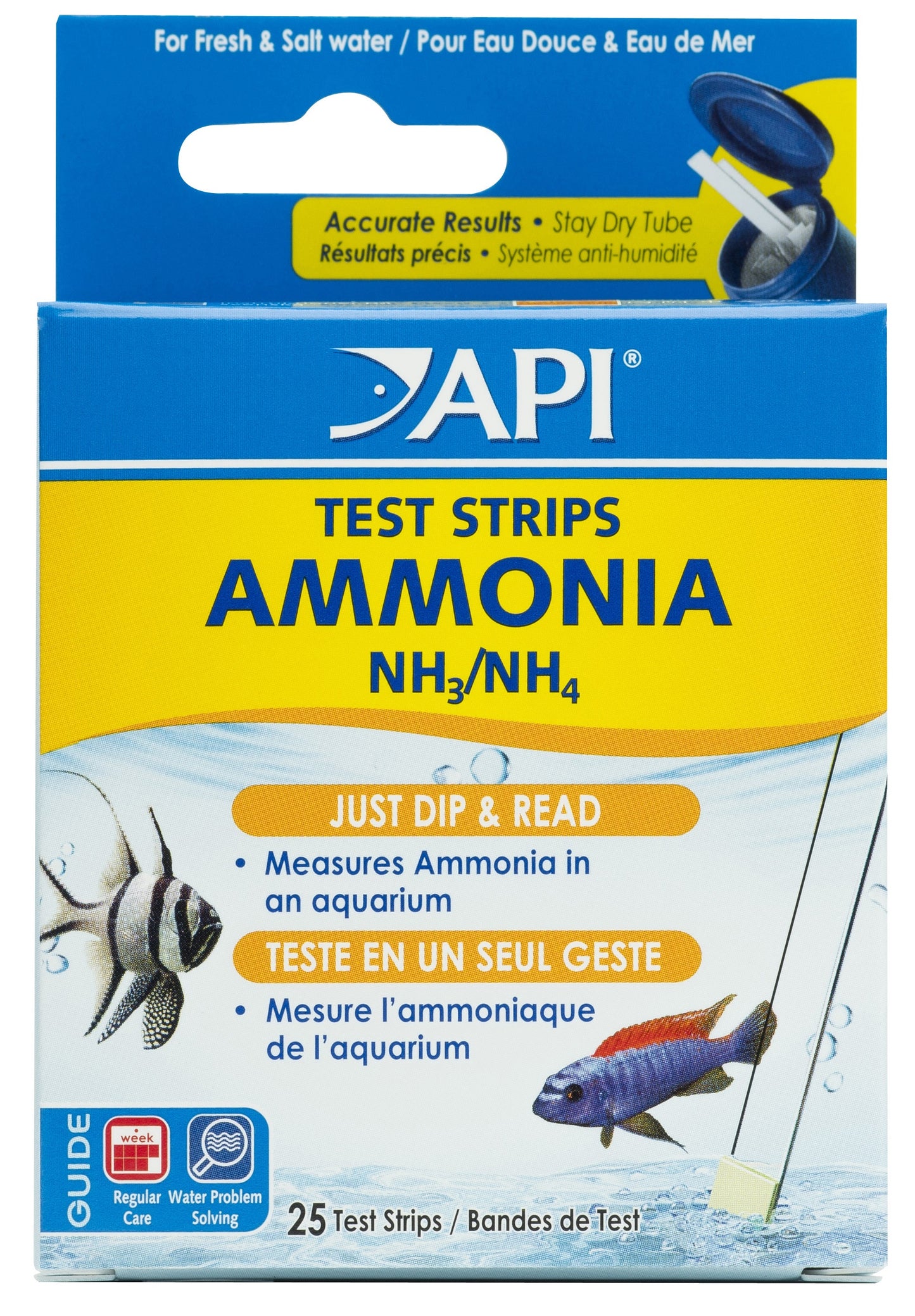 API Ammonia Test Strips NH3 / NH4 for Freshwater and Saltwater Aquariums