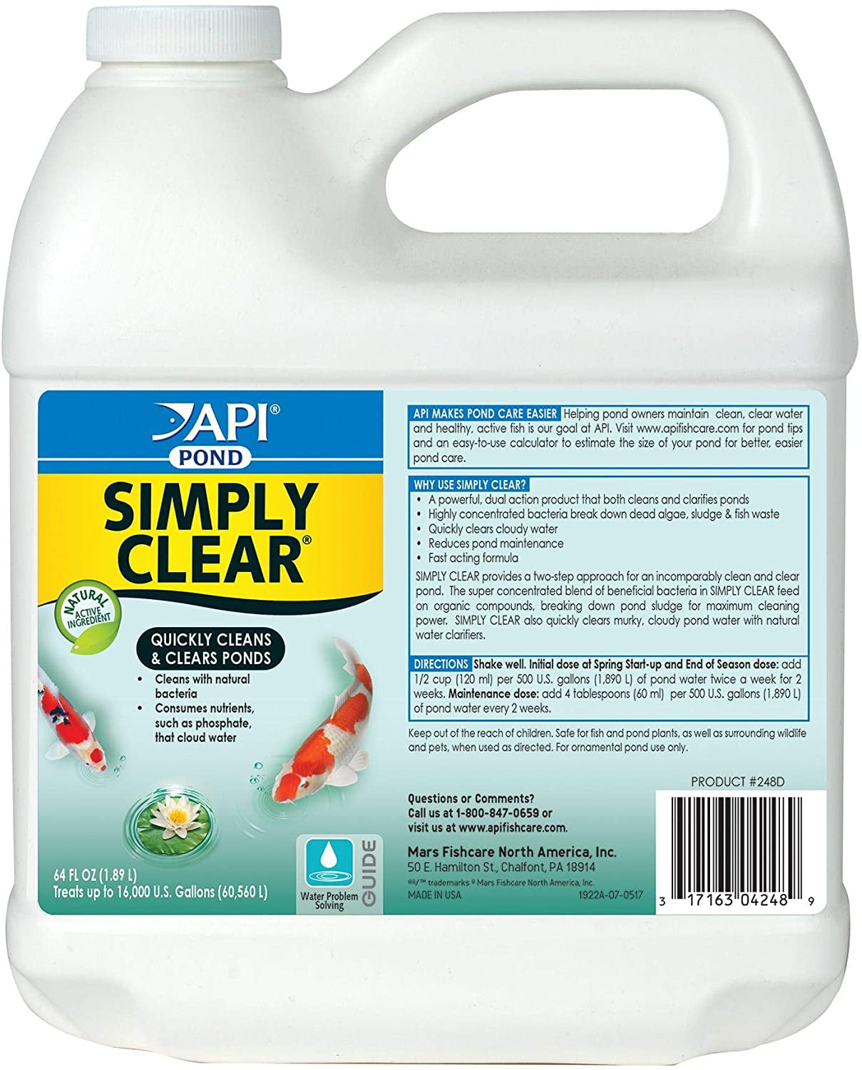 API Pond Simply-Clear with Barley Quickly Cleans and Clears Ponds