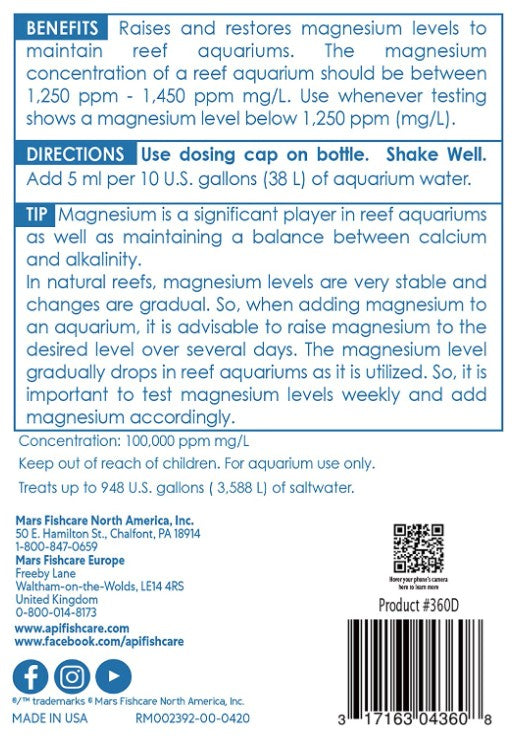 API Marine Magnesium Raises Magnesium Levels in Reef Aquariums