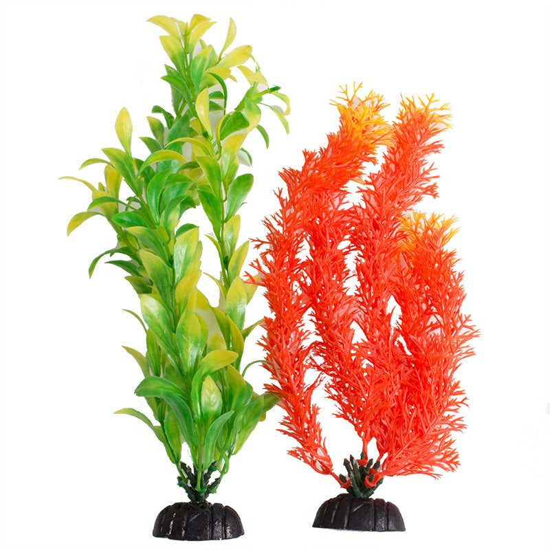 Aquatop Multi-Colored Aquarium Plants Orange and Green