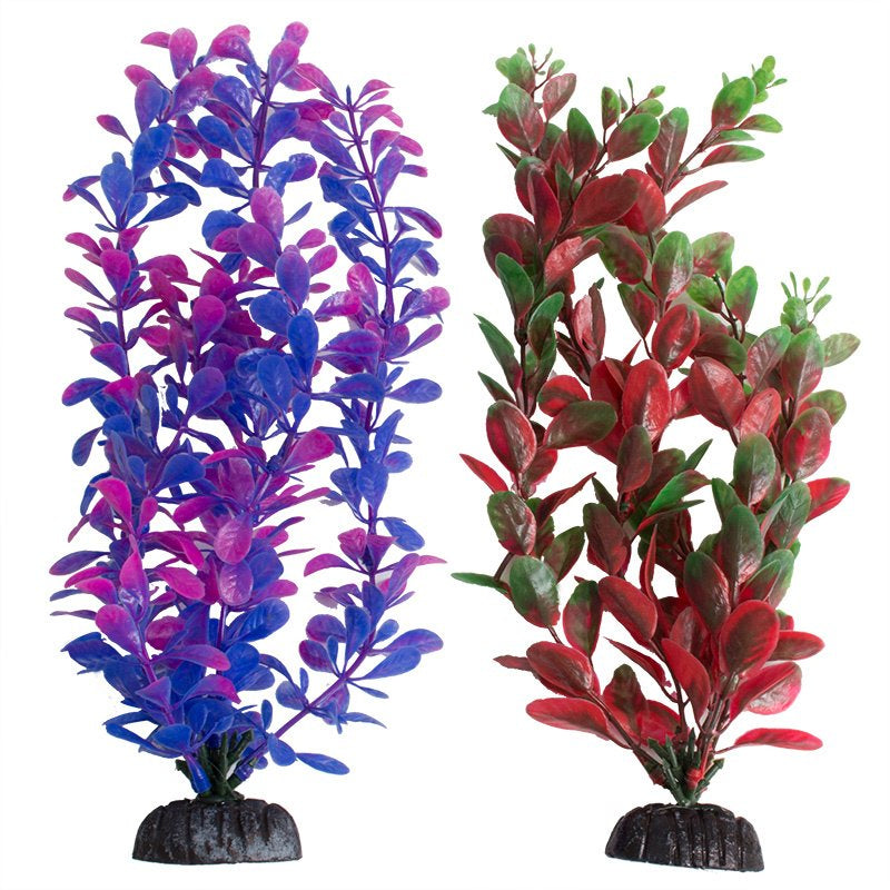 Aquatop Multi-Colored Aquarium Plants Purple/Pink and Green/Red