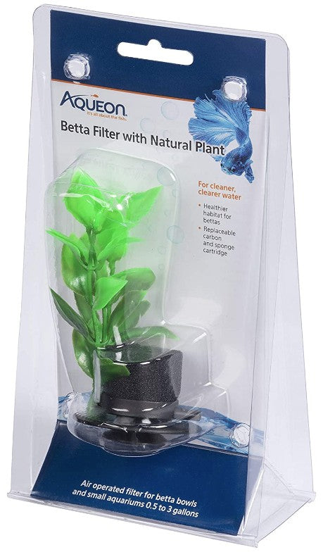 Aqueon Betta Filter with Natural Plant