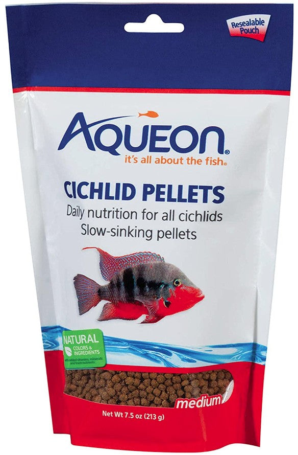 Aqueon Cichlid Food Medium Pellets Slow Sinking Pellets