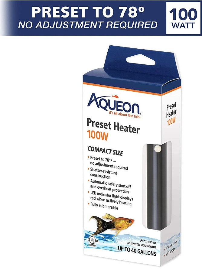 Aqueon Preset Heater for Aquariums Compact Size