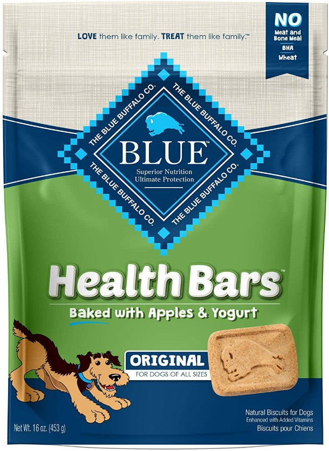 Blue Buffalo Health Bars Baked with Apples and Yogurt Natural Biscuits for Dogs