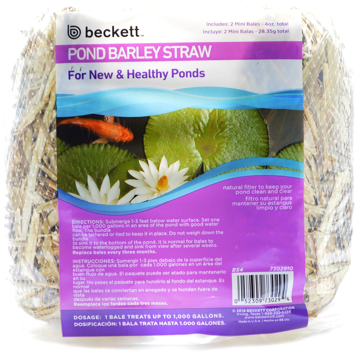 Beckett Barley Straw for New and Healthy Ponds