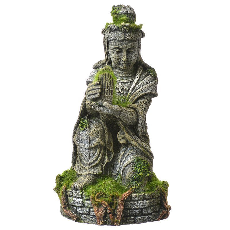 Blue Ribbon Exotic Environments Ancient Buddha Statue with Moss Aquarium Ornament