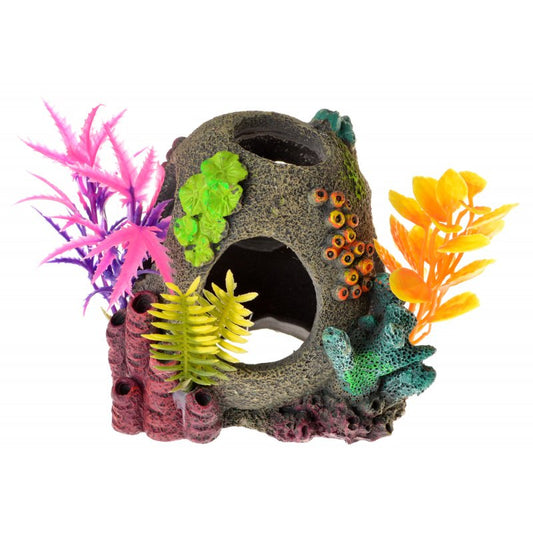 Blue Ribbon Exotic Environments Sunken Orb Floral Aquarium Ornament