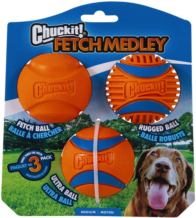 Chuckit Fetch Medley Balls Gen Three Dog Toy