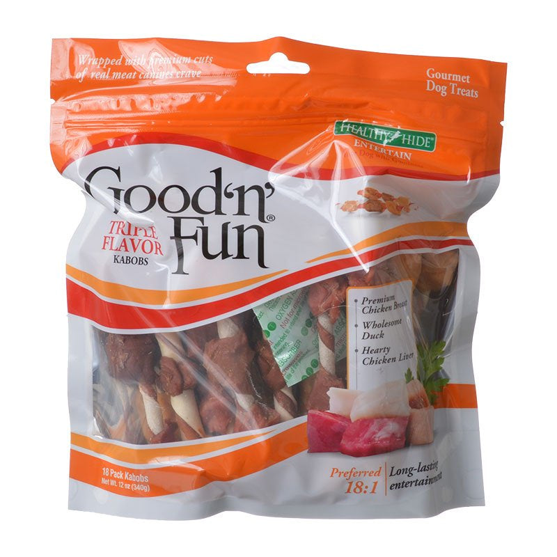 Healthy Hide Good'n' Fun Triple Flavor Kabobs Chicken, Duck and Chicken Liver Dog Treats