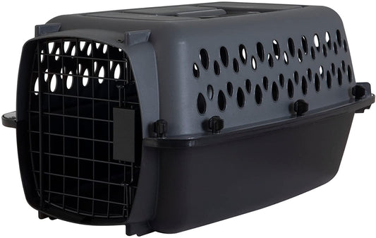 Aspen Pet Fashion Pet Porter Kennel Dark Gray and Black