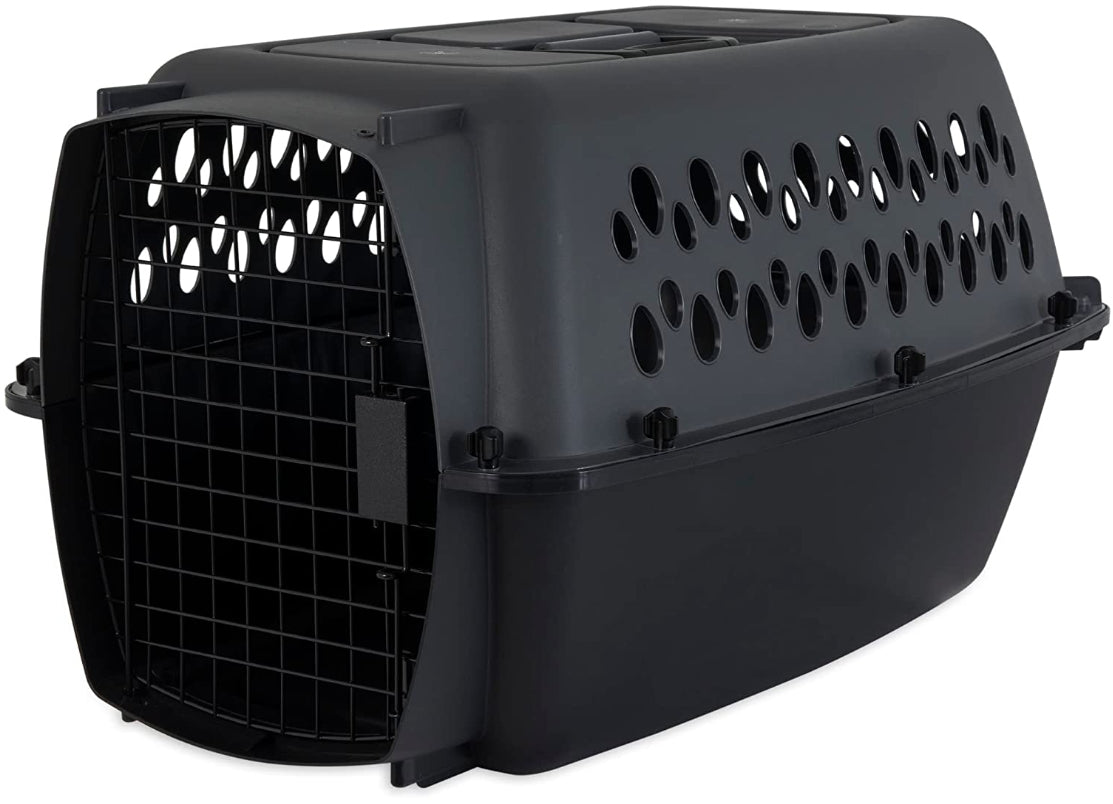 Aspen Pet Fashion Pet Porter Kennel Dark Gray and Black